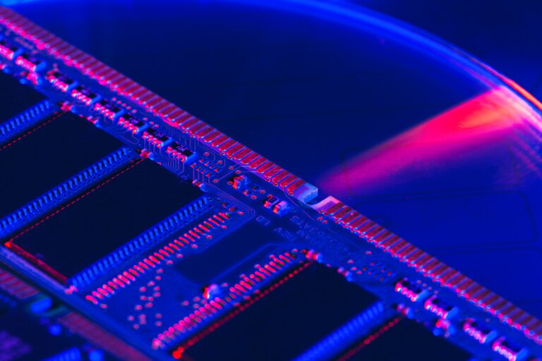 computer random access memory (RAM) close up